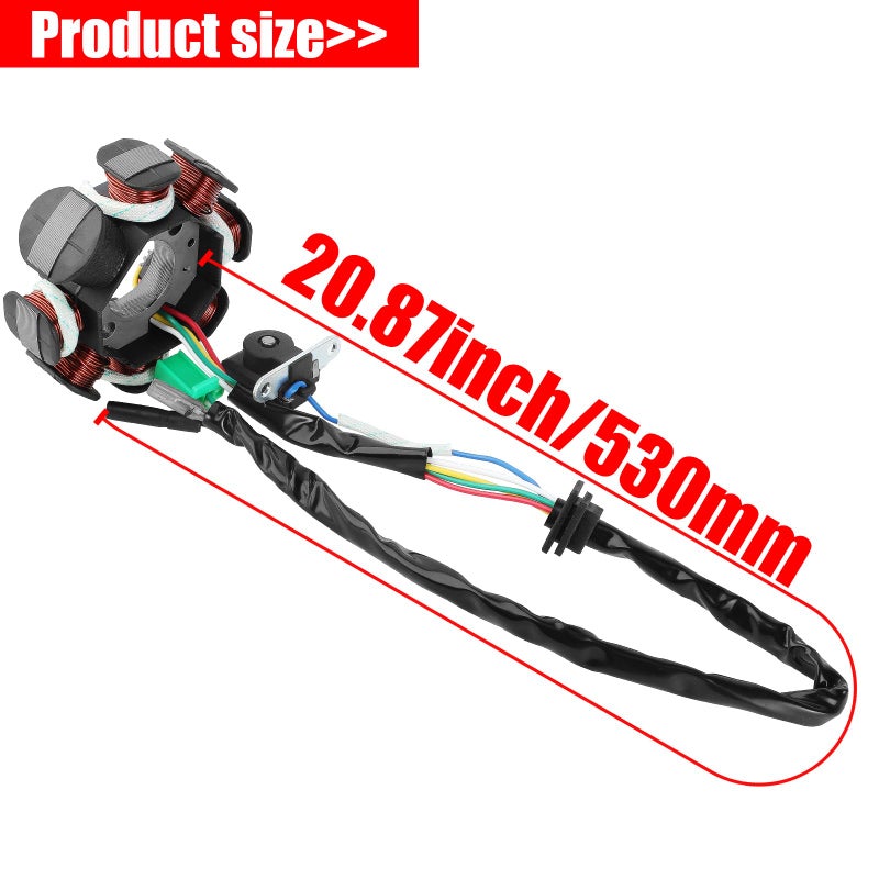 YOFMOO Magneto Stator AC Ignition Coil 8 Pole 5-wire Compatible with GY6 125cc 150cc 125 ATV Scooter Moped Go Kart Buggy Quad 4-stroke Pit Dirt Bike QMI152 QMI157 QMJ152 TaoTao Roketa Buyang Sunl - Image 3